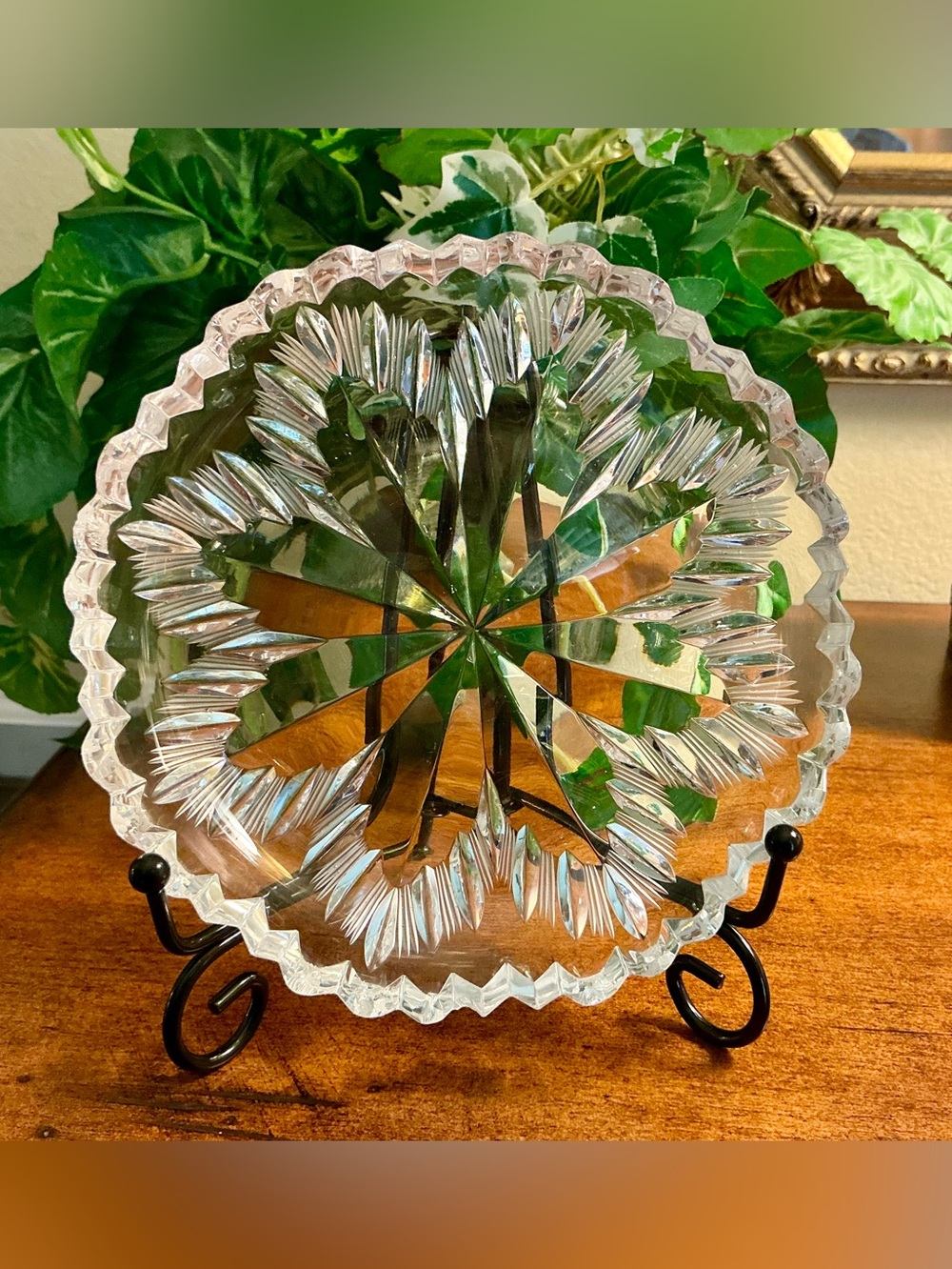 American Brilliant Period hand-cut crystal plate